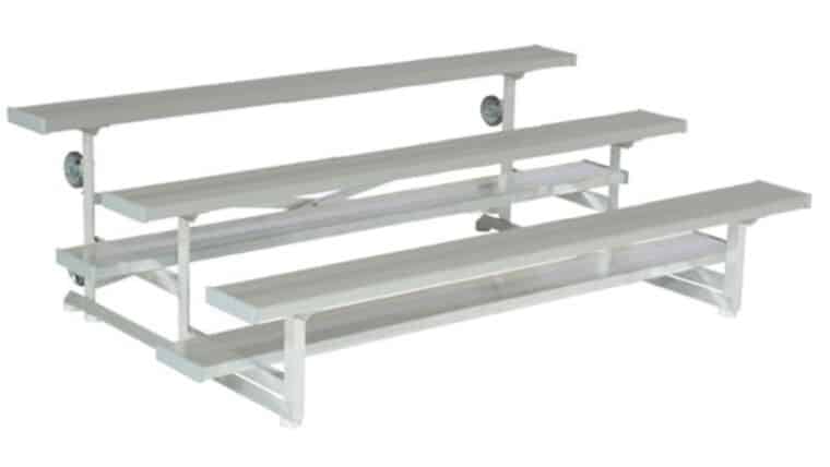 2 Row Tip N Roll Portable Aluminum Bleacher (Seats 28) 21′ | Rental