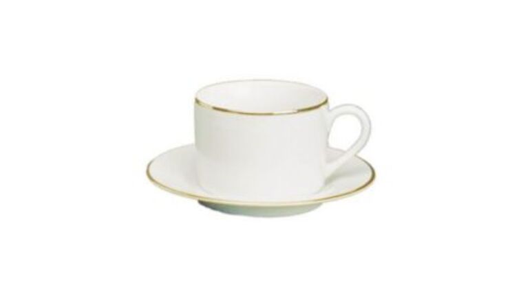 White/Gold Single Line Cup – 6oz. | Rental White/Gold Single Line Cup – 6oz. | Rental
