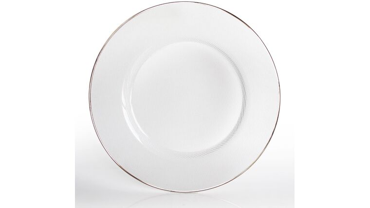 Charger Plate | Glass | White/Platinum | Rental
