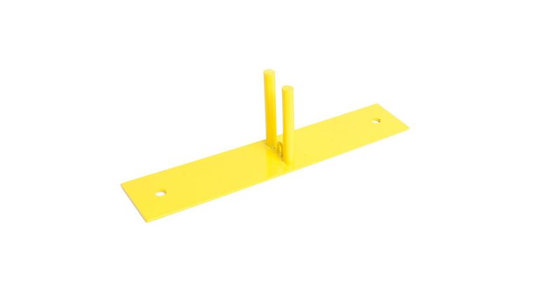 Perimeter Patrol Yellow 23.5 in. L x 4.75 in. W x 6.75 in. H Powder-Coated Steel Ground Base for Temporary Fencing Rental | Rental