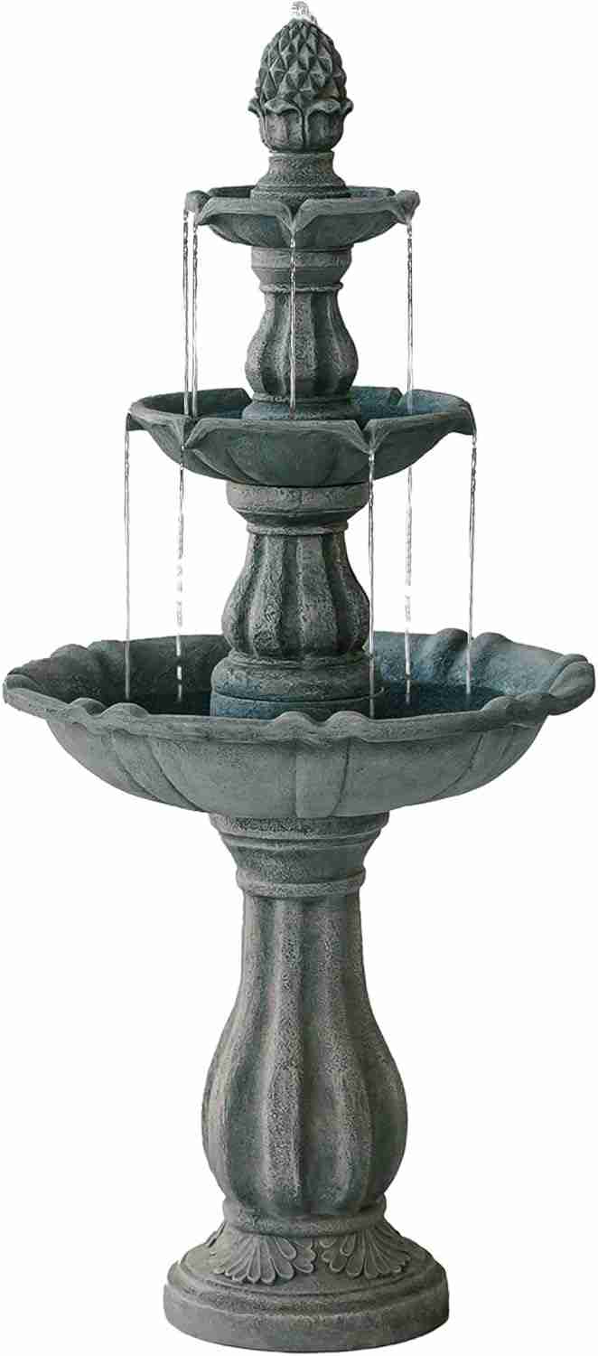 XBrand Outdoor Water Fountain 51 inch 3-Tier Garden Fountain with Pump, Weather Resistant Resin Patio & Yard Waterfall Feature – Grey : Patio, Lawn & Garden | Rental XBrand Outdoor Water Fountain 51 inch 3-Tier Garden Fountain with Pump, Weather Resistant Resin Patio & Yard Waterfall Feature – Grey : Patio, Lawn & Garden | Rental
