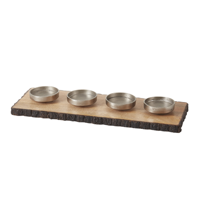 HA911 Wood Platter Votive Holder | Rental HA911 Wood Platter Votive Holder | Rental