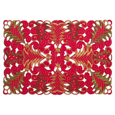 QX296 Xmas Tree Cutwork Placemat | Rental QX296 Xmas Tree Cutwork Placemat | Rental