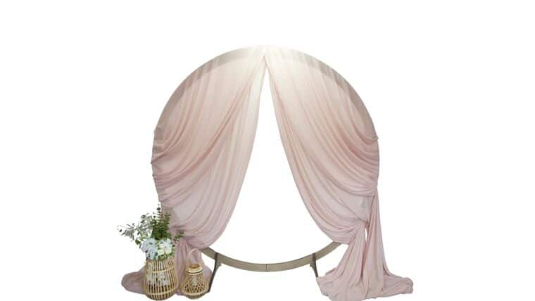 Wooden Backdrop Arch Round Natural Package | Rental