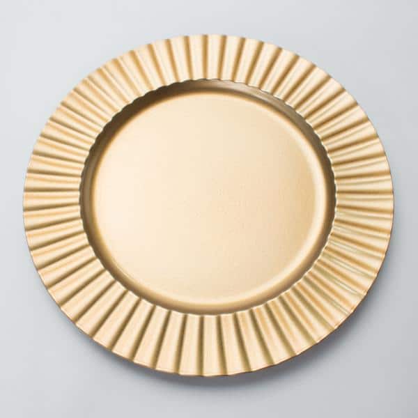 Decostar™ Plastic Charger Plate 13″ – Matte Spray Finish – Gold – 24 Pieces | Rental