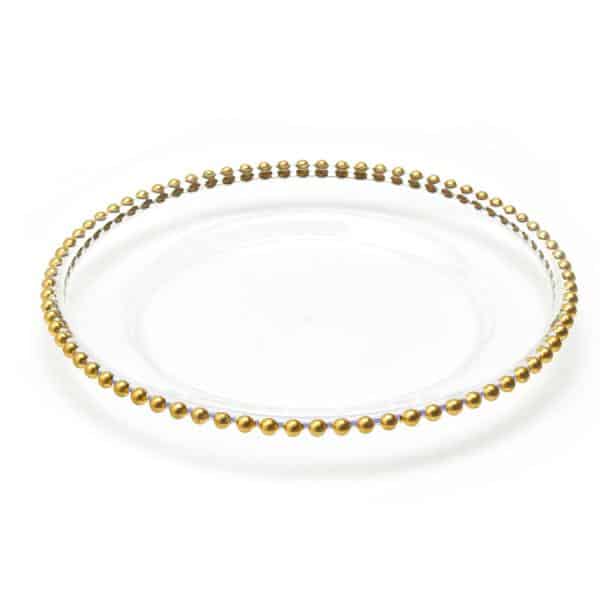 Decostar™ 12.5in Plastic Charger Plate with Beaded Rim 12½” – Gold – 24 Pack | Rental Decostar™ 12.5in Plastic Charger Plate with Beaded Rim 12½” – Gold – 24 Pack | Rental