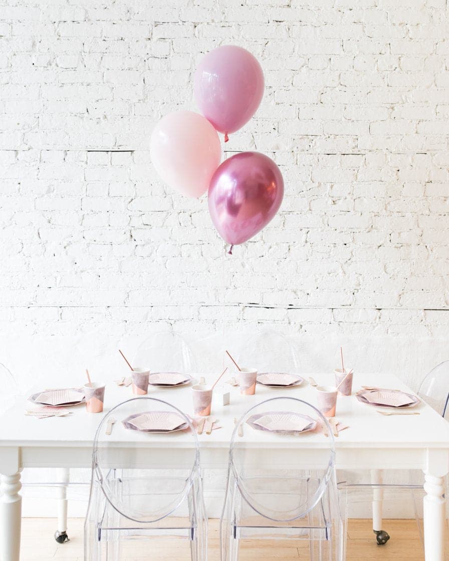 Modern Mauve – 11in Balloons Centerpiece – bouquet of 3 | Rental
