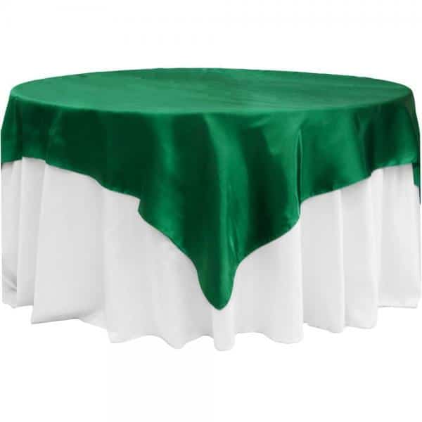 Sleek Satin Tablecloths 72″ Square – Emerald Green | Rental Sleek Satin Tablecloths 72″ Square – Emerald Green | Rental