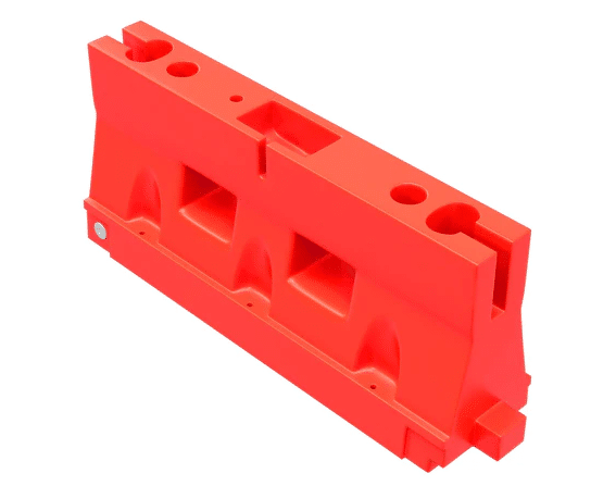 Water/Sand Ballastable Roadway Jersey Barrier – 32 in. H x 72 in. L x 18 in. W, 75 lbs – Orange | Rental