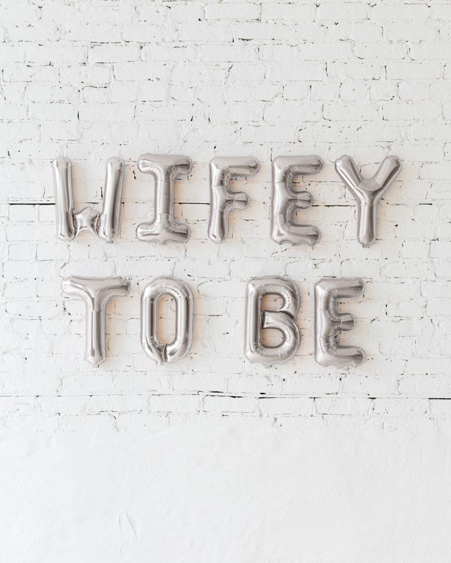 16in Silver WIFEY TO BE Foil Balloon Set | Rental 16in Silver WIFEY TO BE Foil Balloon Set | Rental