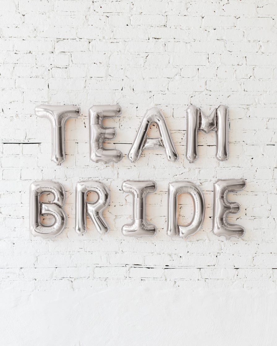 16in Silver TEAM BRIDE Foil Balloon Set | Rental 16in Silver TEAM BRIDE Foil Balloon Set | Rental