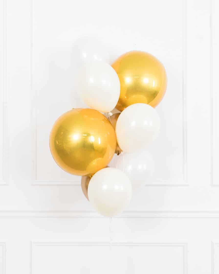 Baptism/Communion – Orb and 11in Balloons – bouquet of 10 | Rental