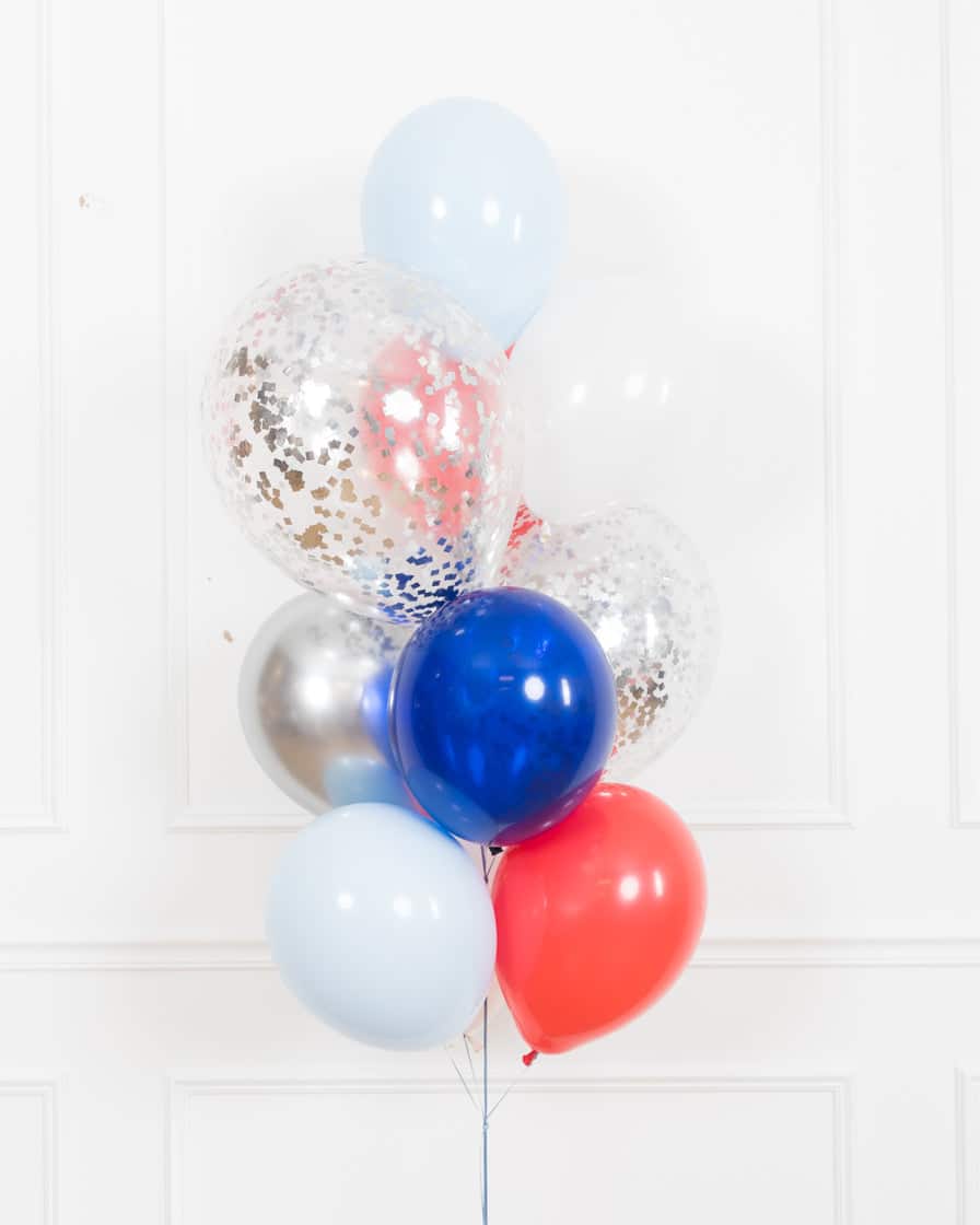Baseball – Confetti and 11in Balloons – bouquet of 10 | Rental Baseball – Confetti and 11in Balloons – bouquet of 10 | Rental