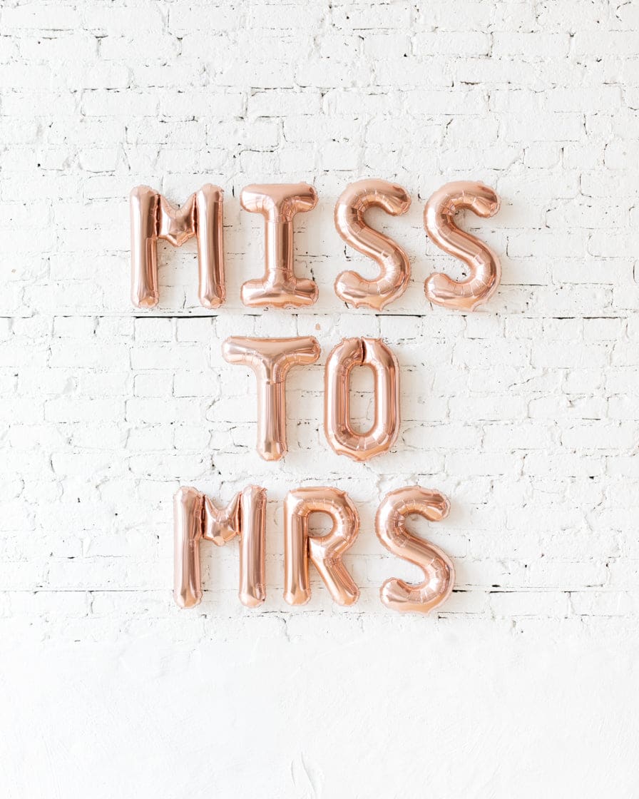 16in Rose Gold MISS TO MRS Foil Balloon Set | Rental 16in Rose Gold MISS TO MRS Foil Balloon Set | Rental