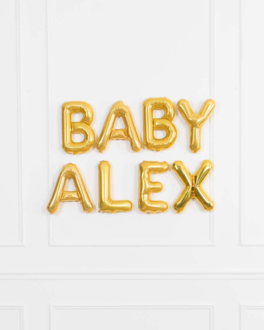 16in Gold “BABY Name” Foil Letters Set | Rental