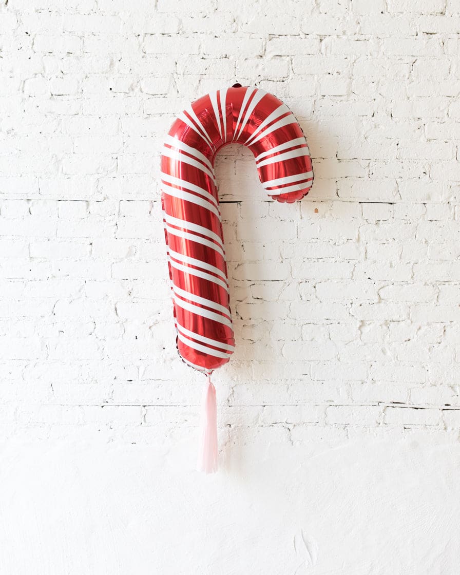37in Candy Cane Foil Balloon with Pink Skirt | Rental 37in Candy Cane Foil Balloon with Pink Skirt | Rental