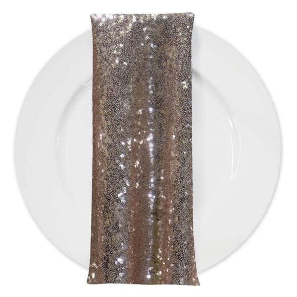 Glitz Sequins (w/ Poly Lining) Table Napkin in Dusty Rose | Rental Glitz Sequins (w/ Poly Lining) Table Napkin in Dusty Rose | Rental