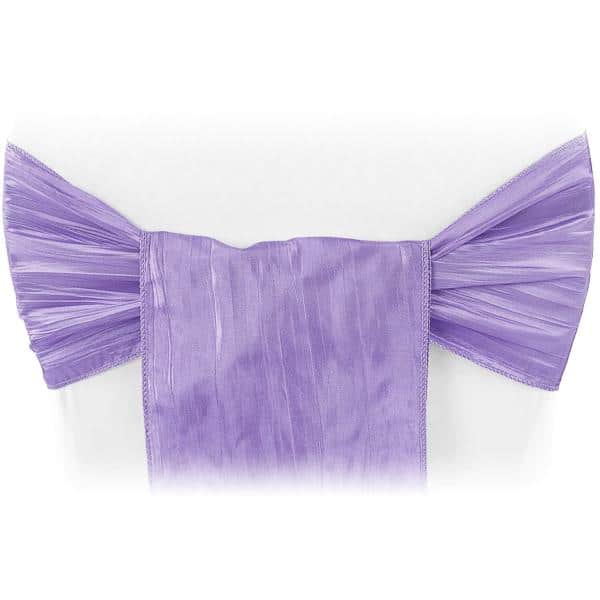Accordion Crushed Taffeta Chair Sash – Victorian Lilac/Wisteria | Rental