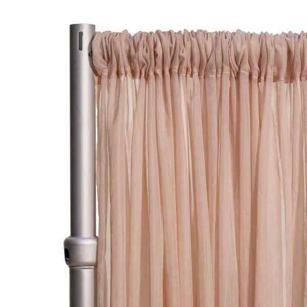 *FR* 10ft Wide Sheer Voile Curtain Panel by Eastern Mills w/ 4″ Pockets – Dark Blush | Rental