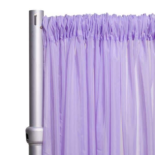 *FR* Crushed Sheer Voile Curtain Panel by Eastern Mills w/ 4″ Pockets – 10ft Wide – Lilac | Rental