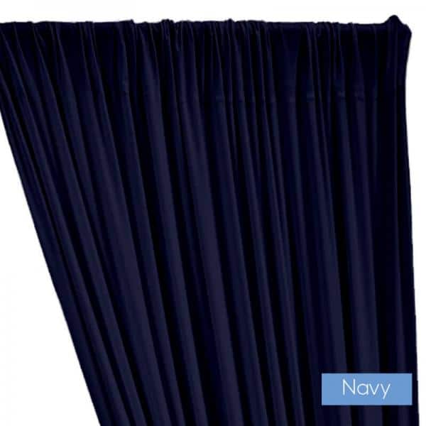 ITY Stretch Drape w/ Sewn Rod Pocket – Navy | Rental