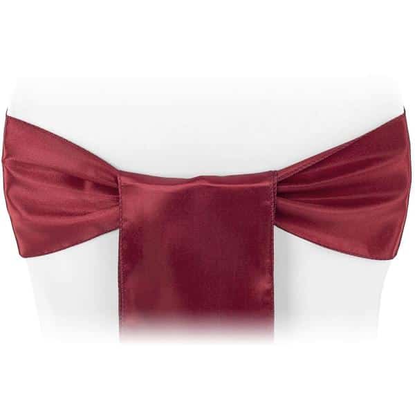 Sleek Satin Sash 6″ x 108″ – Burgundy | Rental