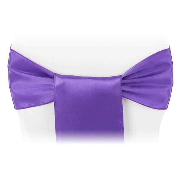 Sleek Satin Sash 6″ x 108″ – Purple | Rental