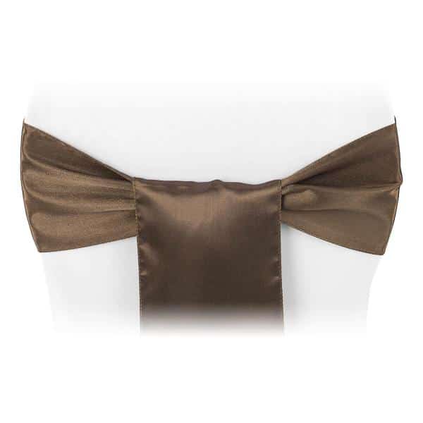 Sleek Satin Sash 6″ x 108″ – Chocolate Brown | Rental