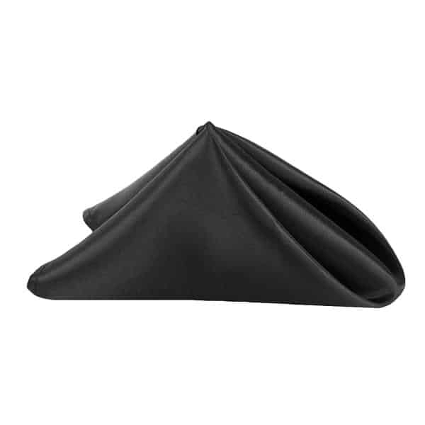 Sleek Satin Napkin 20″x20″ – Black | Rental