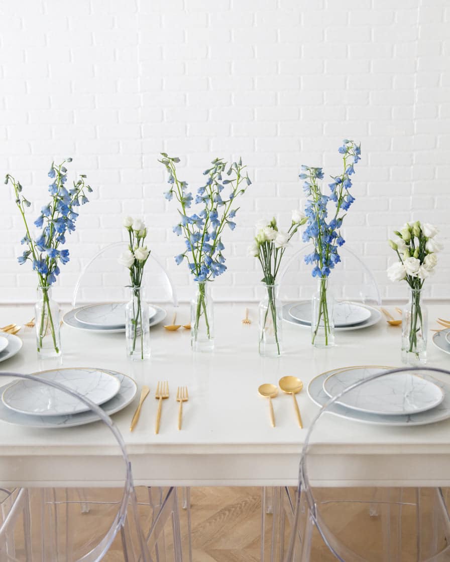 Blue & White – Floral Arrangements – Bottled Buds (set of 6) | Purchase Blue & White – Floral Arrangements – Bottled Buds (set of 6) | Purchase