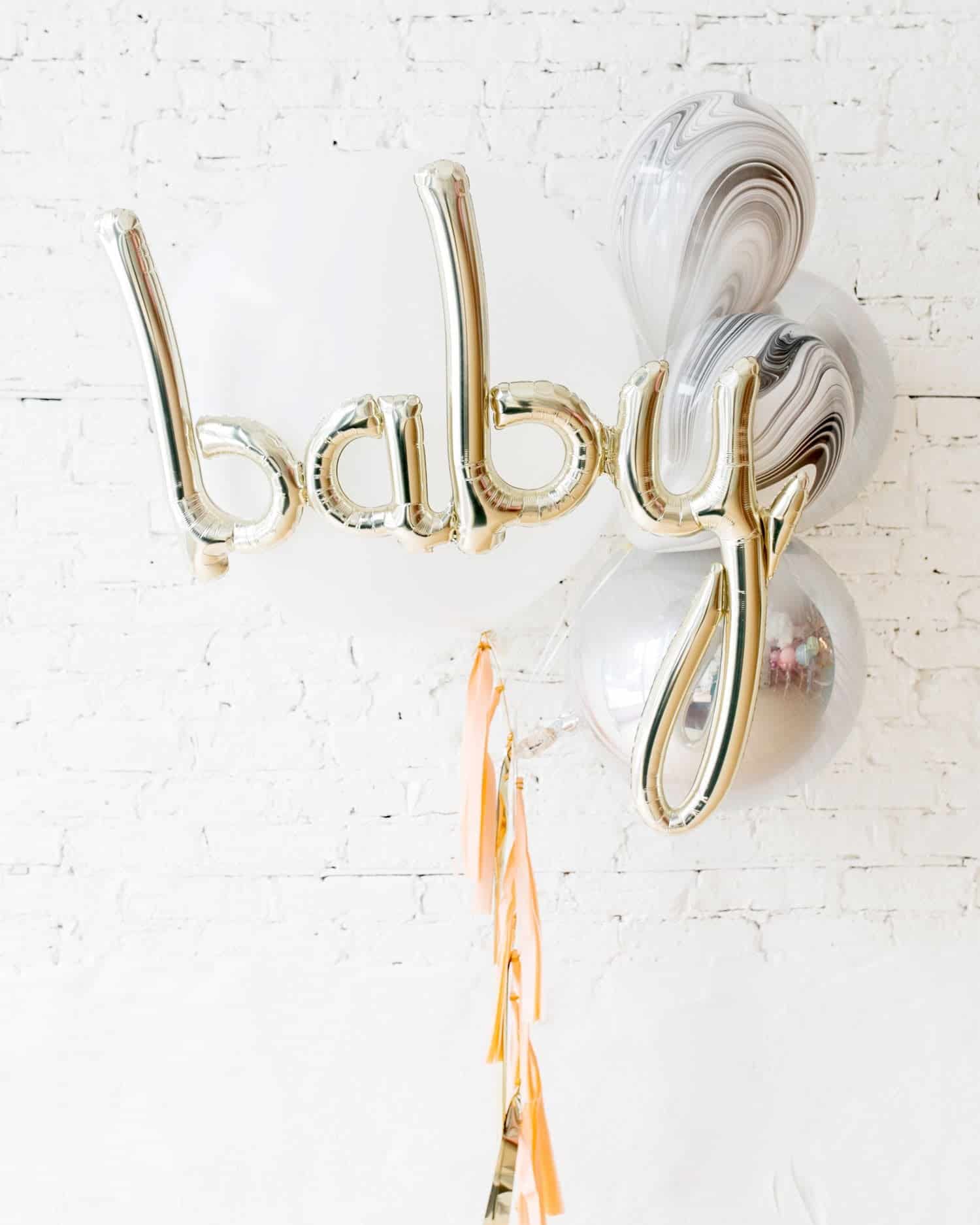 GIFT-Marble & White Giant Baby Bouquet and Blush Tassel | Rental
