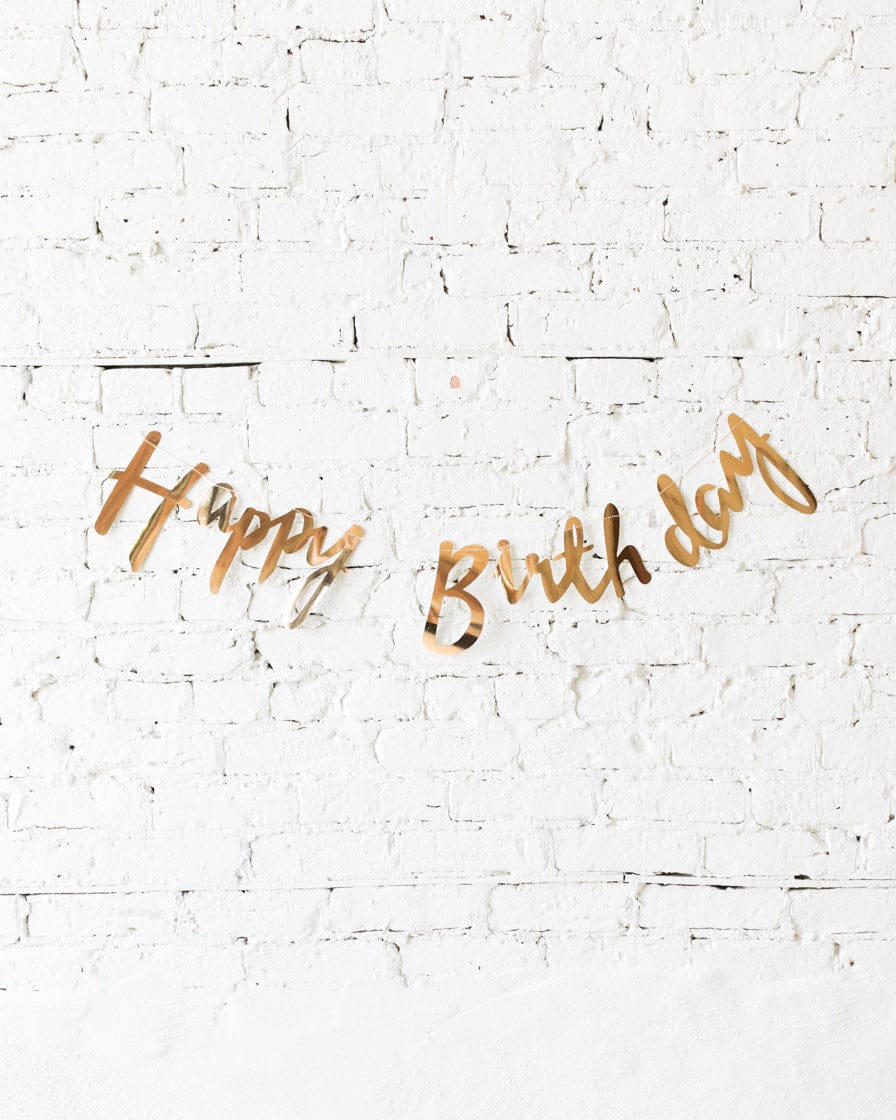 Ginger Ray Gold Happy Birthday Bunting Banner | Rental