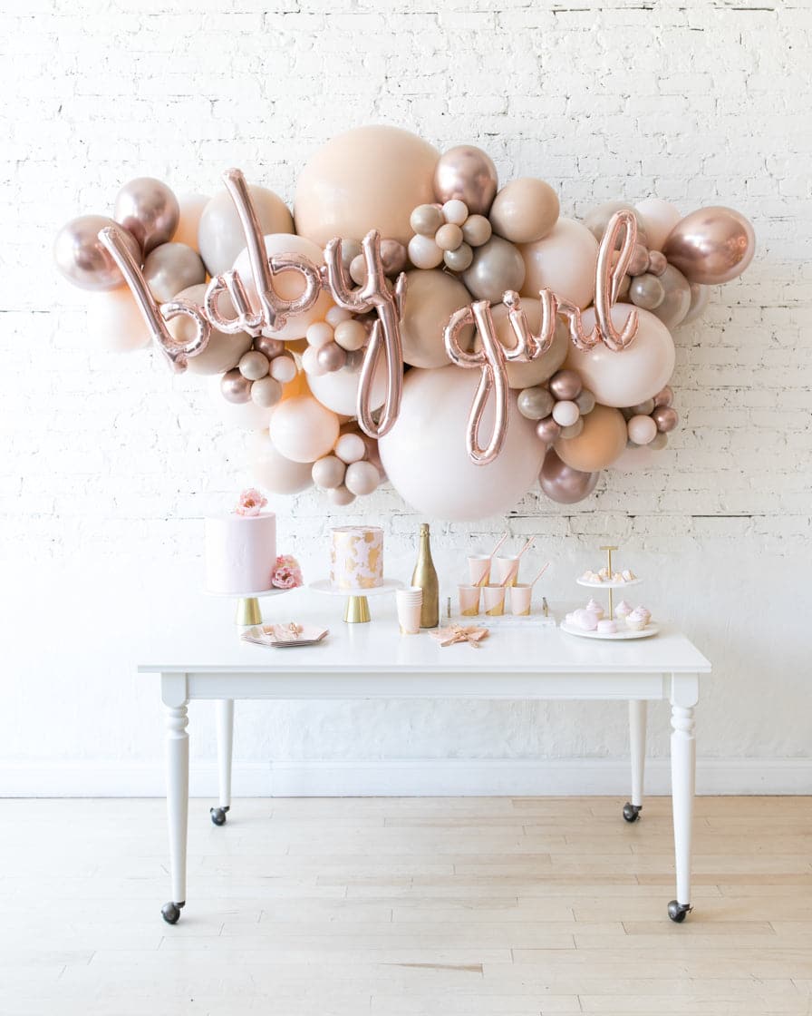 Glam Tan – BABY GIRL Backdrop Balloon Garland Install Piece – 6ft | Rental Glam Tan – BABY GIRL Backdrop Balloon Garland Install Piece – 6ft | Rental
