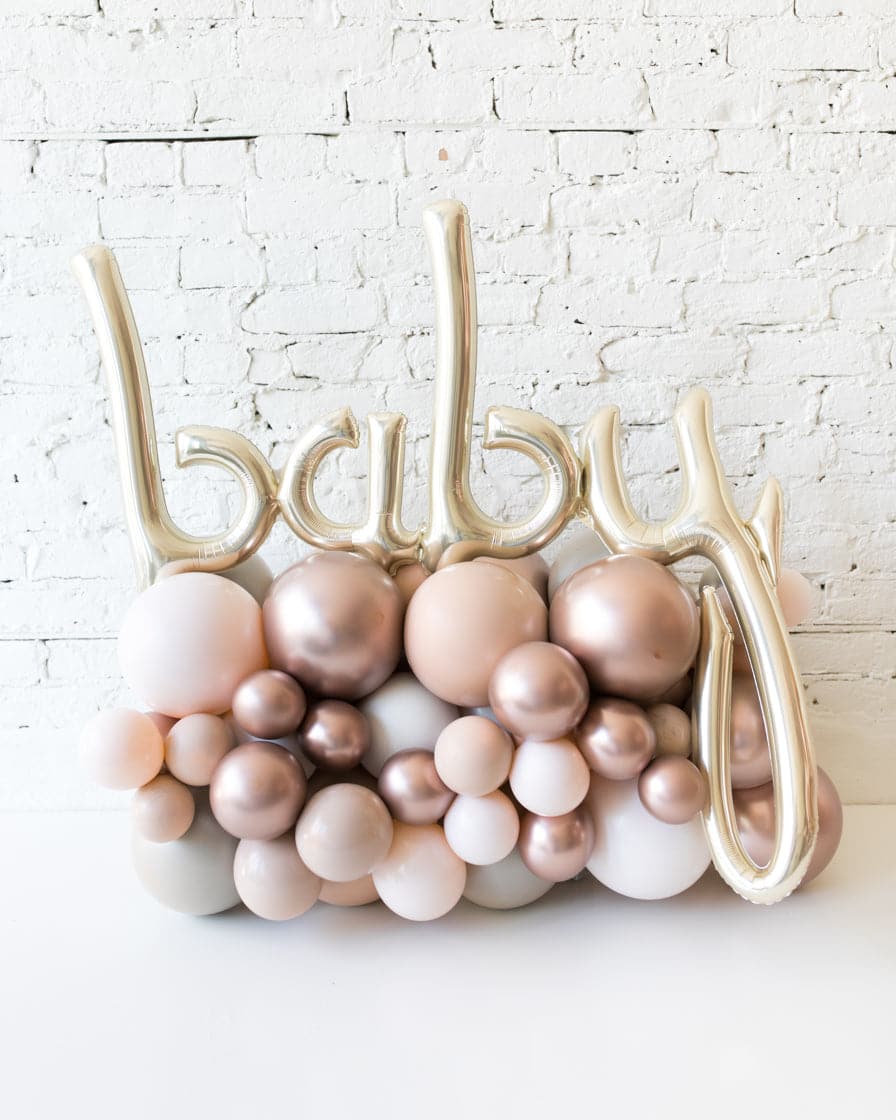 Glam Tan – BABY Tabletop Foil Numbers on Balloon Base – 1.5ft | Rental Glam Tan – BABY Tabletop Foil Numbers on Balloon Base – 1.5ft | Rental