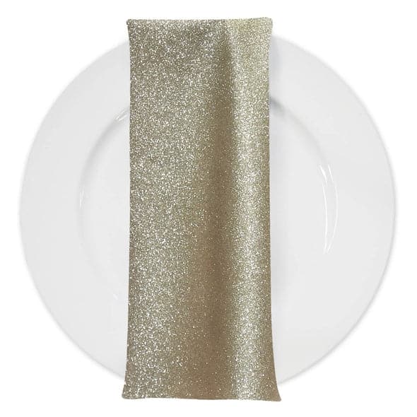 Glam & Glits Table Napkin in Champagne | Rental Glam & Glits Table Napkin in Champagne | Rental