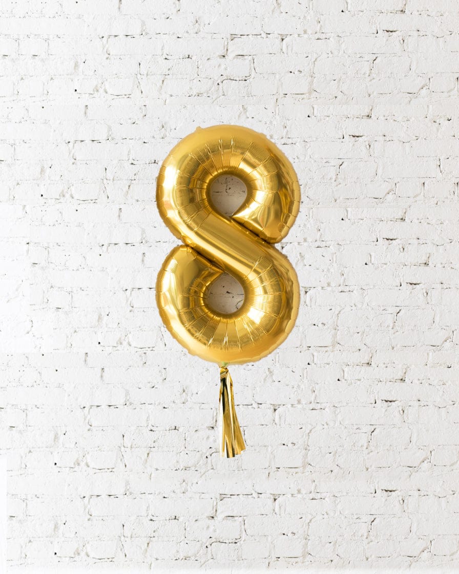 34in Floating Gold Foil Number with Skirt | Rental 34in Floating Gold Foil Number with Skirt | Rental