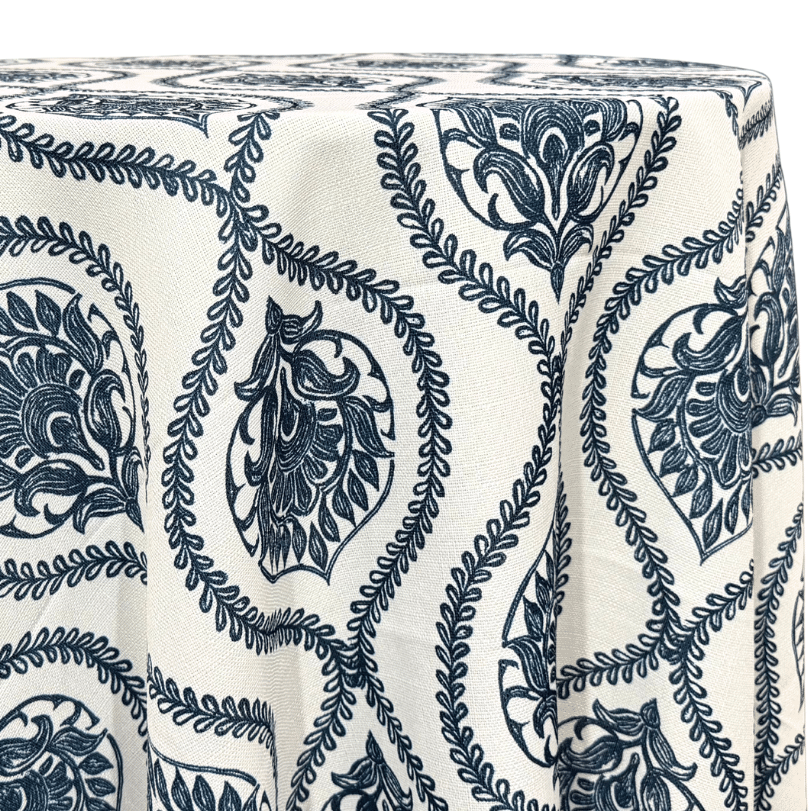 Mayfair (Slub Print) Table Linen in Navy | Rental