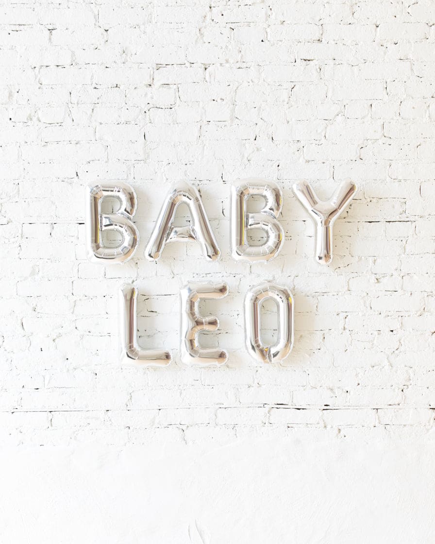 16in Silver “BABY Name” Foil Letters Set | Purchase 16in Silver “BABY Name” Foil Letters Set | Purchase