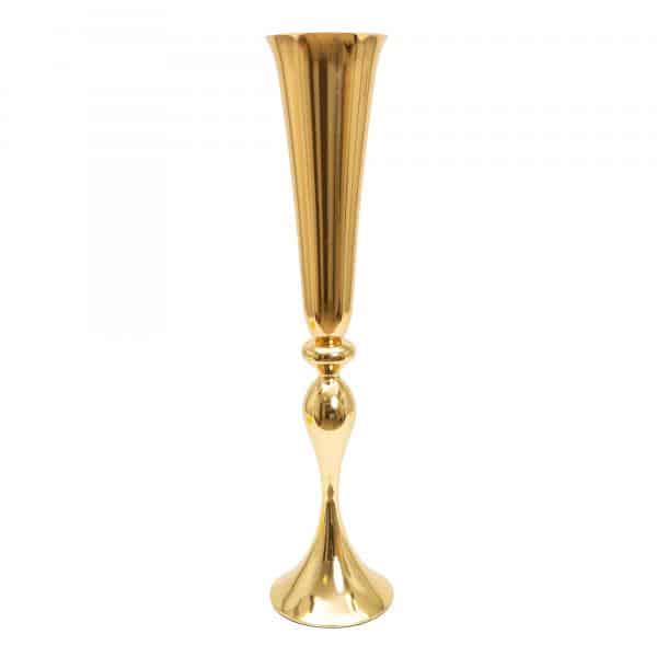 Decostar™ Metal Trumpet Floral Vase 29½” – Gold | Rental