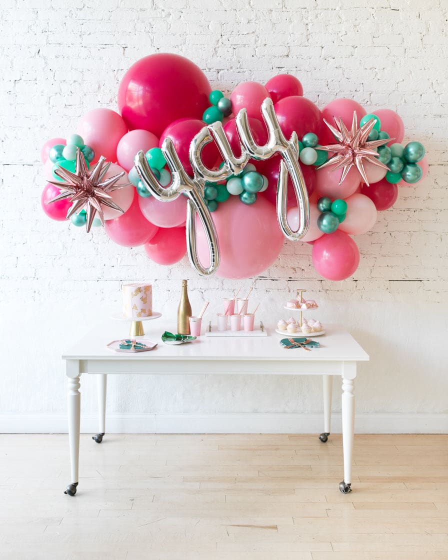 Flamingo Fling – Yay Script Backdrop Balloon Garland Install Piece – 6ft | Rental