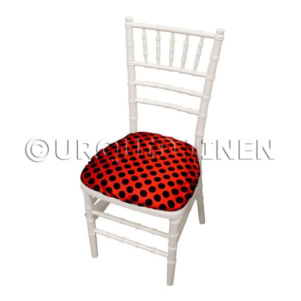 Satin Polka Dot (Charmeuse) Chair Pad Cover | Rental