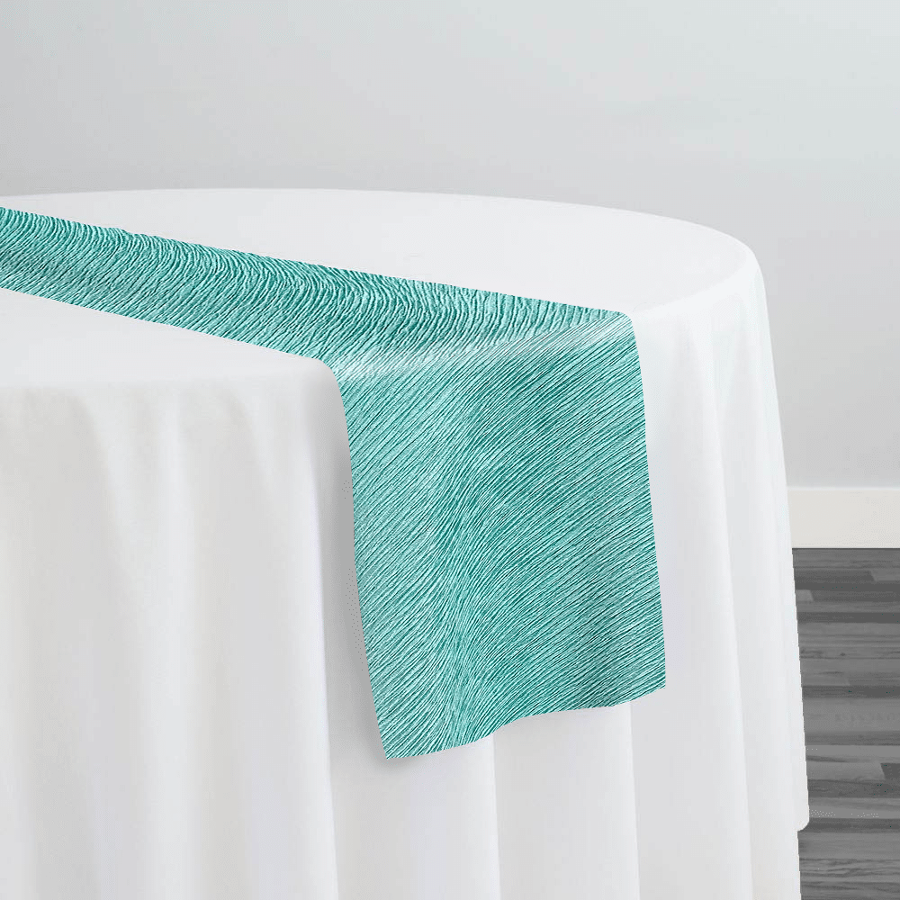 Bella Crepe Table Runner in Teal Green | Rental