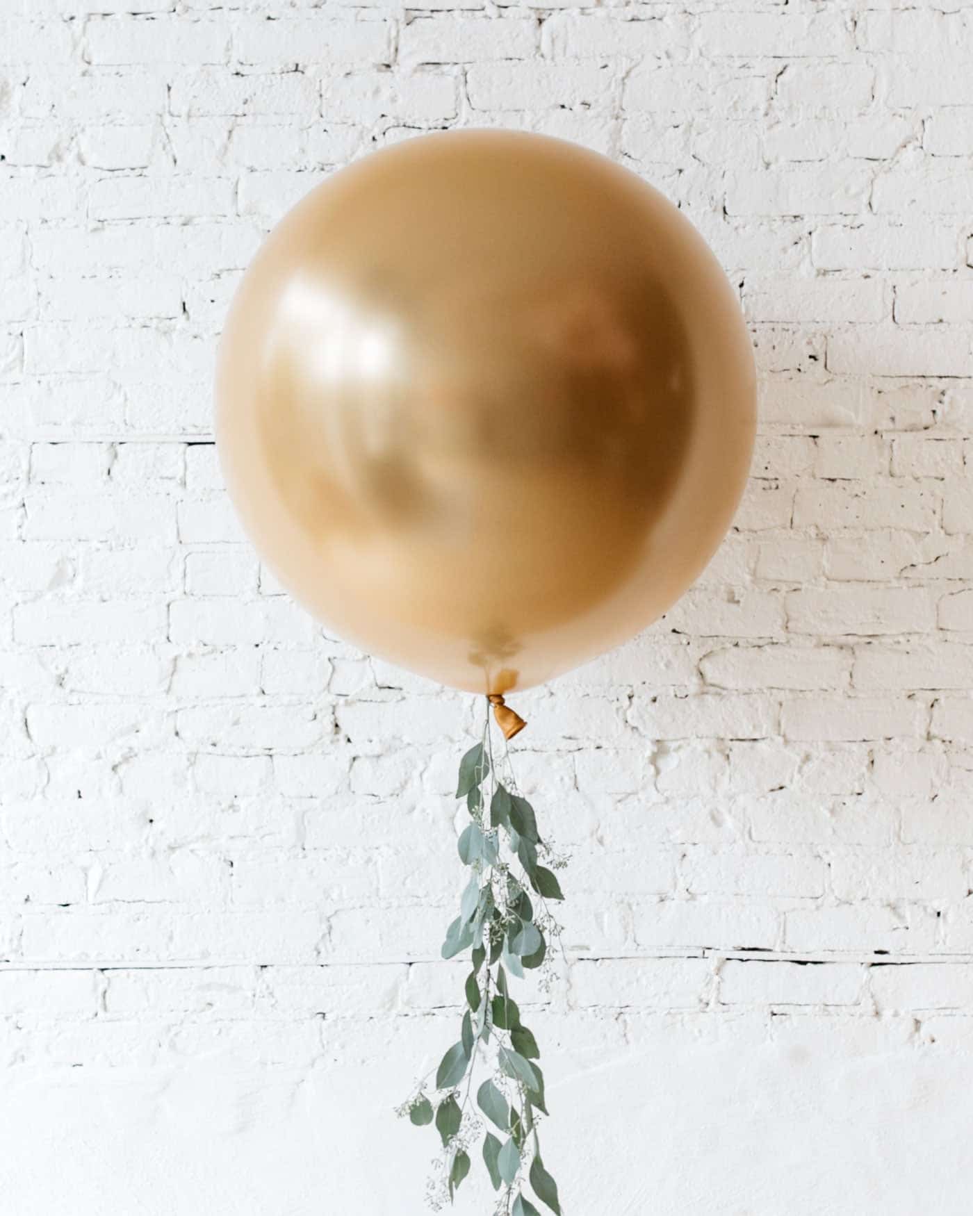 Brass Gold Giant Balloon and Eucalyptus Tassel | Rental Brass Gold Giant Balloon and Eucalyptus Tassel | Rental