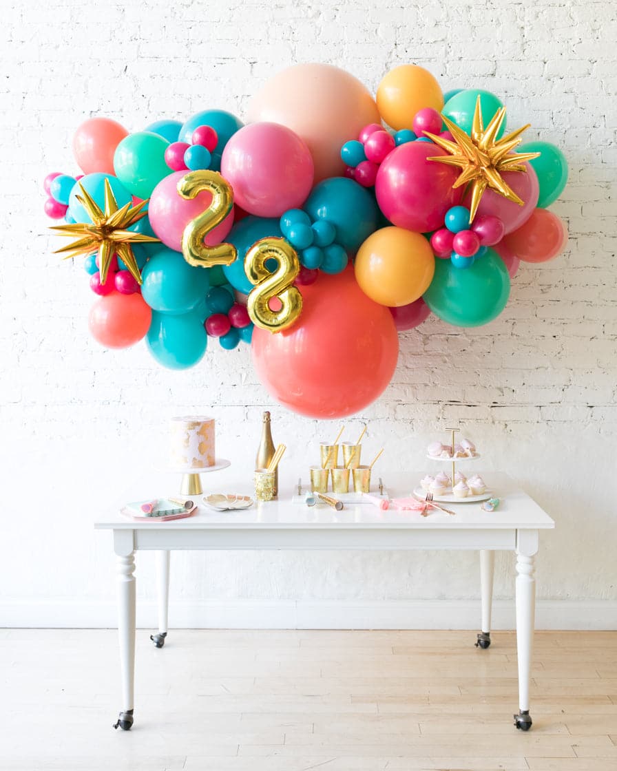 Tropical Time – Number Backdrop Balloon Garland Install Piece | Rental