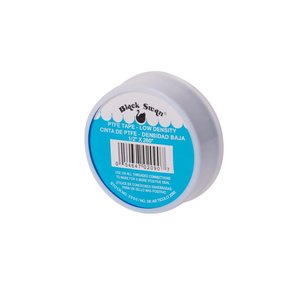 Black Swan — 1/2 in. x 260 in. PTFE Tape Low Density China White-Cut Case | Rental