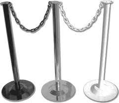 38″ White Powder Coat Finish Metal Stanchion Post & Base Only | Rental 38″ White Powder Coat Finish Metal Stanchion Post & Base Only | Rental