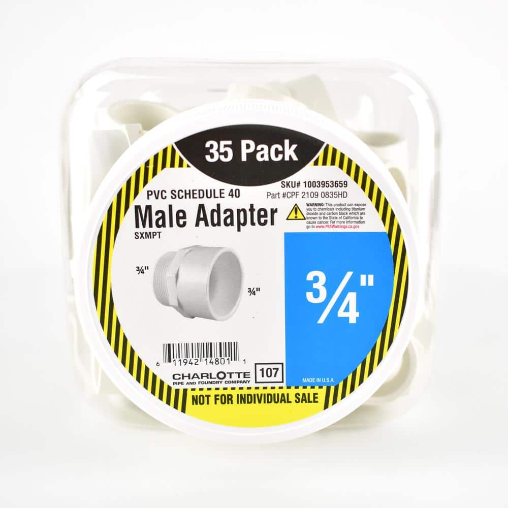Charlotte Pipe — 3/4 in. PVC Adapter S x M Pro Pack (35-Pack) | Rental