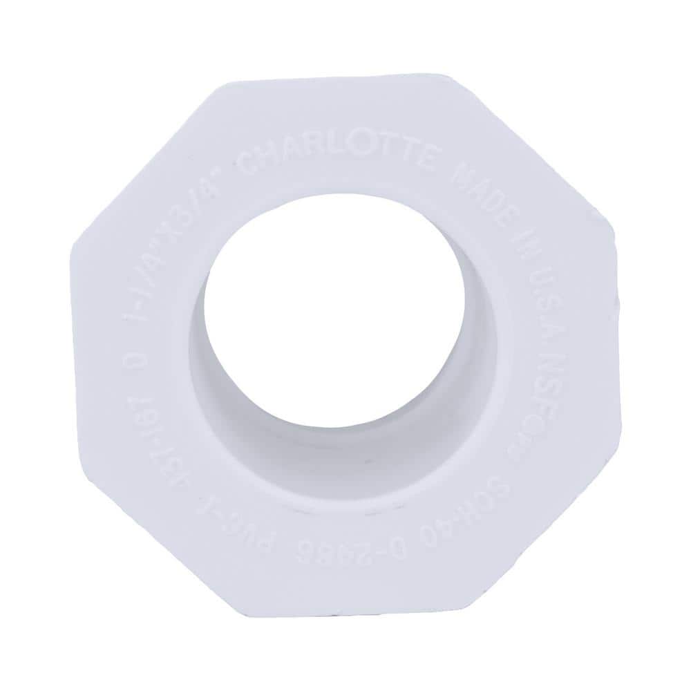 Charlotte Pipe — 1-1/4 in. x 3/4 in. PVC Schedule 40 Spigot x S Reducer Bushing Fitting | Rental