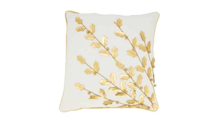 2081 – Poinsettia Branch Pillow – Poly Filled | Rental 2081 – Poinsettia Branch Pillow – Poly Filled | Rental