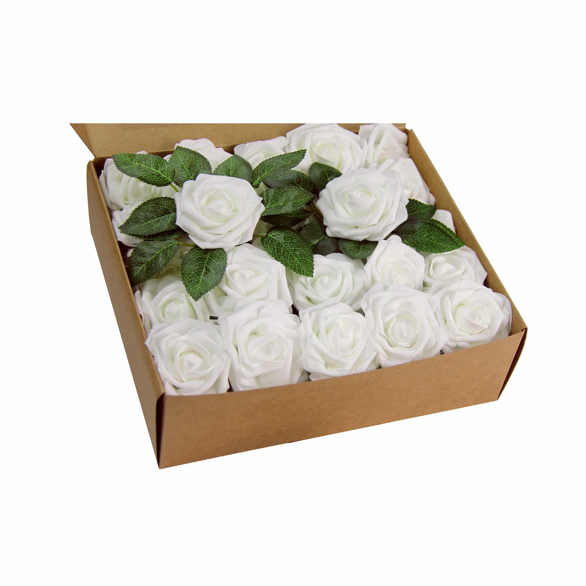 Artificial DIY Foam Rose Stems (50 pcs) – White | Rental